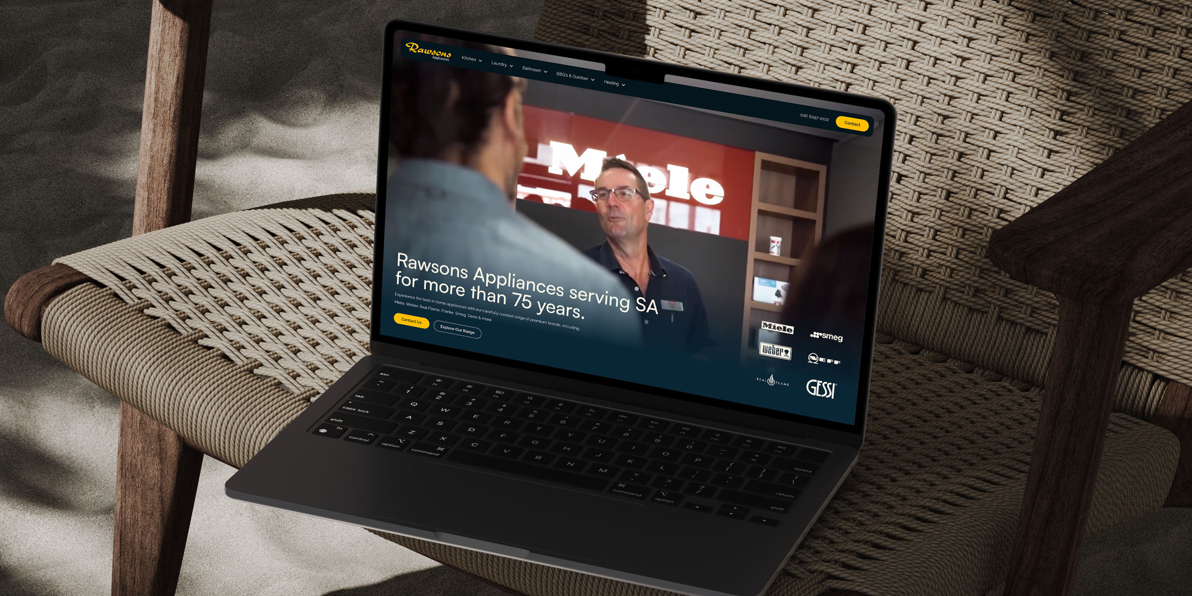 Aruza AI Agency Mockup of Rawsons Appliances Website